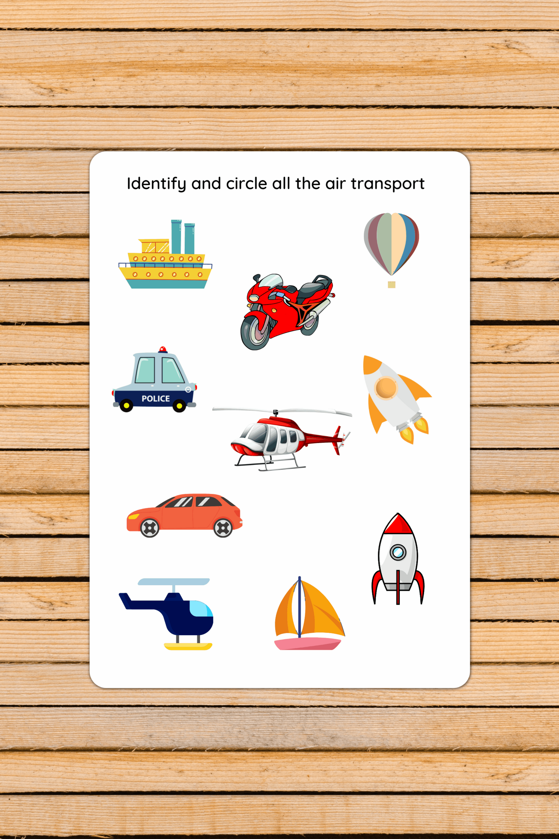 Modes of Transport Flash cards